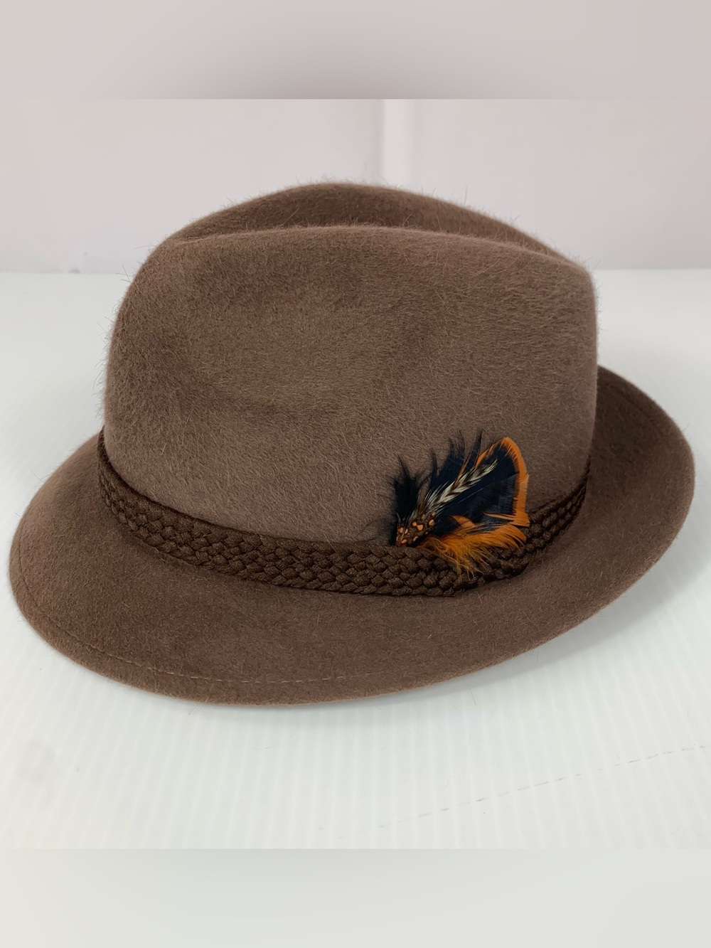 Robert Hall Genuine Fur Felt Fedora Vintage Hat Brown 7 1/8